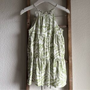 Billabong Green & White Tropical Flowy Cotton Dress girls sz: Small